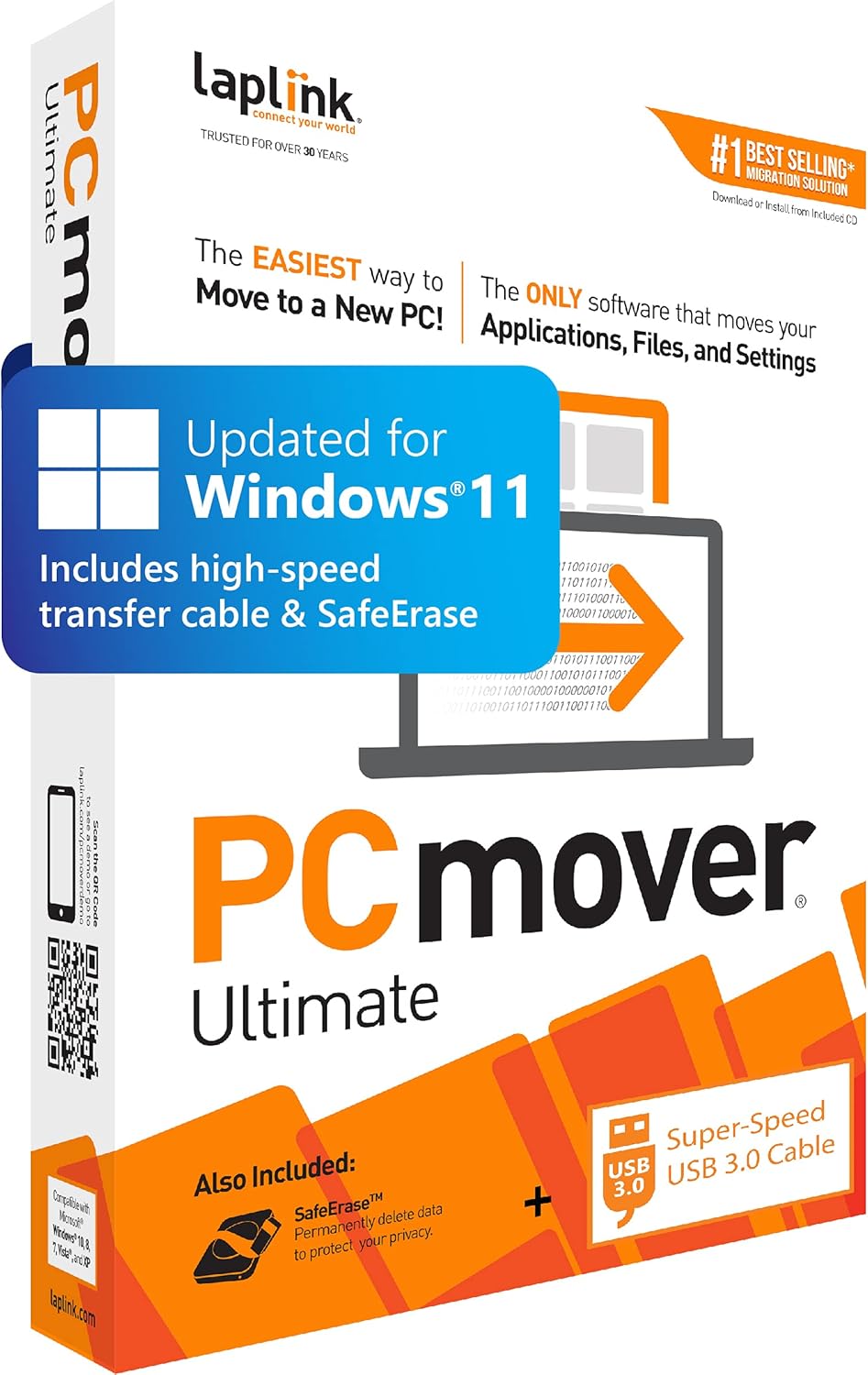 Laplink PCmover Ultimate 11 with SuperSpeed USB 3.0 Cable - 1 Use