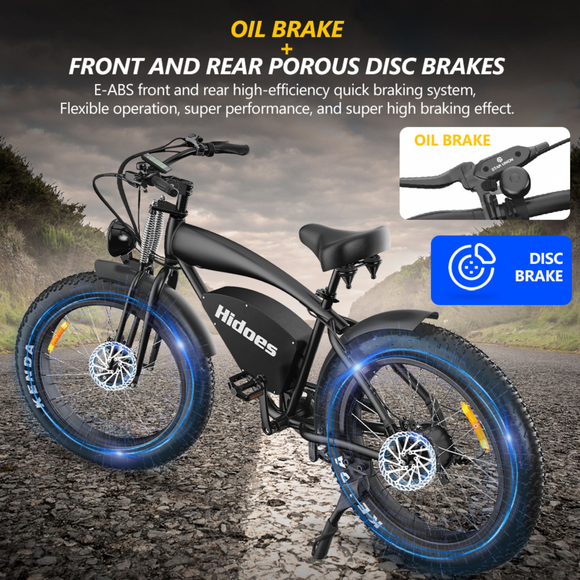 Hidoes Adult Electric Mountain Bikes Commute Ebike 1200W up to 49 Miles Long Range & 31mph, Pedal Assist E-bike Cruiser Electric Bicycle with Shimano 7 Speeds & 26" Fat Tire