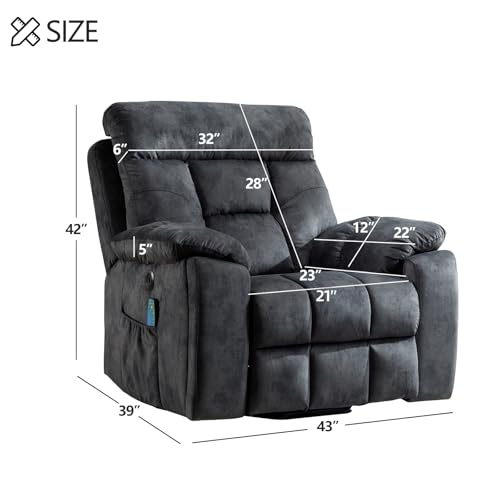 CANMOV Large Power Lift Recliner Chair with Massage and Heat for Elderly Big and Tall People, Overstuffed Wide Recliners with 2 Cup Holders, Side Pocket and USB Port, Camel