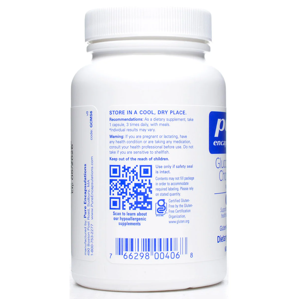 Glucosamine Chondroitin with MSM by Pure Encapsulations - Kansas Nuitrition - HNZSDS