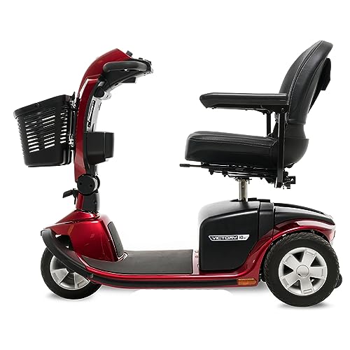 Pride Mobility Victory 10.2 3-Wheel Electric Scooter S6102 Newly Re-Designed Offers a Sleek Design and Innovative Features! (Ocean Blue, 18" x 17" Seat)