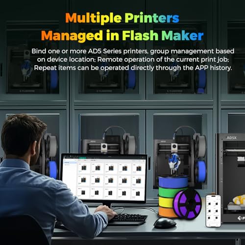 FLASHFORGE Adventurer 5M 3D Printer with Fully Auto Leveling System, Max 600mm/s High-Speed, 280℃ Quick-Detach Nozzle, CoreXY Structure for Superior Print Quality, Rookies & Experts Smart Choice
