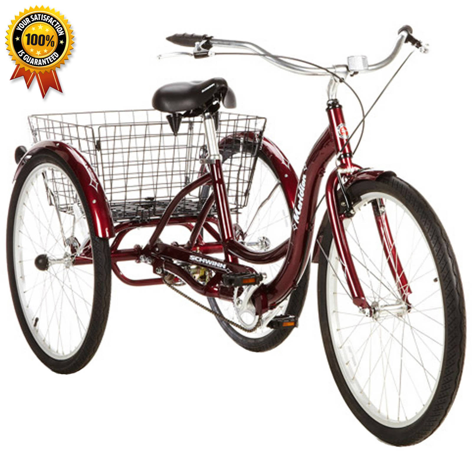 Schwinn Meridian Single Speed Tricycle - 26&& - Black Cherry - Megean