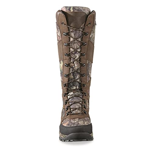 Guide Gear Country Pursuit Men’s 16" Snake Boots Leather Waterproof Hunting Shoes Mossy Oak Break-up Country