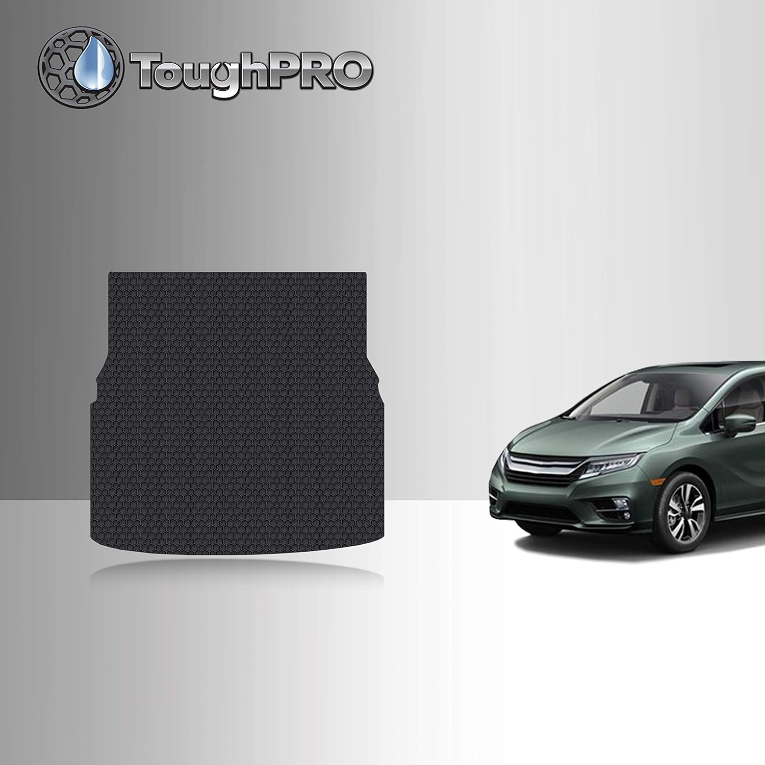 TOUGHPRO Floor Mats Accessories 1st + 2nd + 3rd Row + Cargo Mats Accessories Compatible with Honda Odyssey (8 Seater) All Weather Heavy Duty Black Rubber 2011 2012 2013 2014 2015 2016 2017
