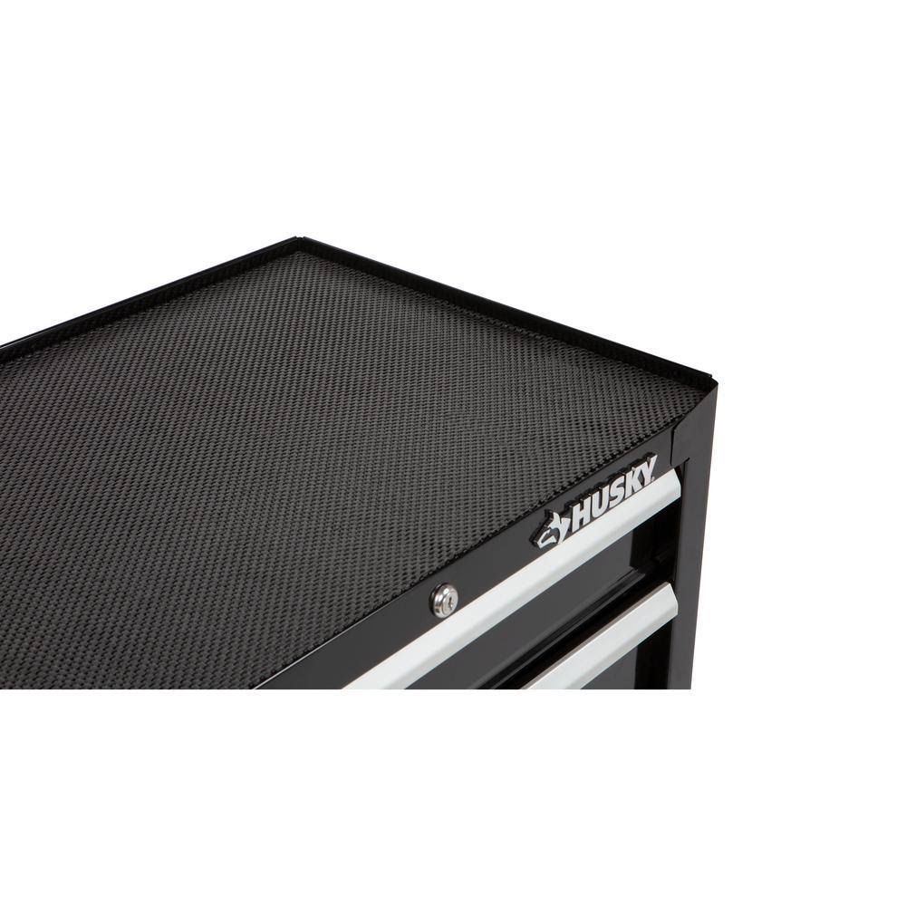 Husky 26 in. W 4-Drawer Rolling Cabinet Tool Box Chest in Gloss Black