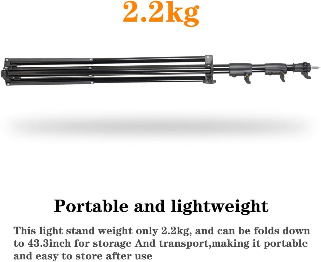 Godox Heavy Duty Aluminum Photography Light Tripod Stand for Studio Photography Lighting, Backgrounds, Monolights, Strobe Flash - 286CM, 112 Inches Pack of 2
