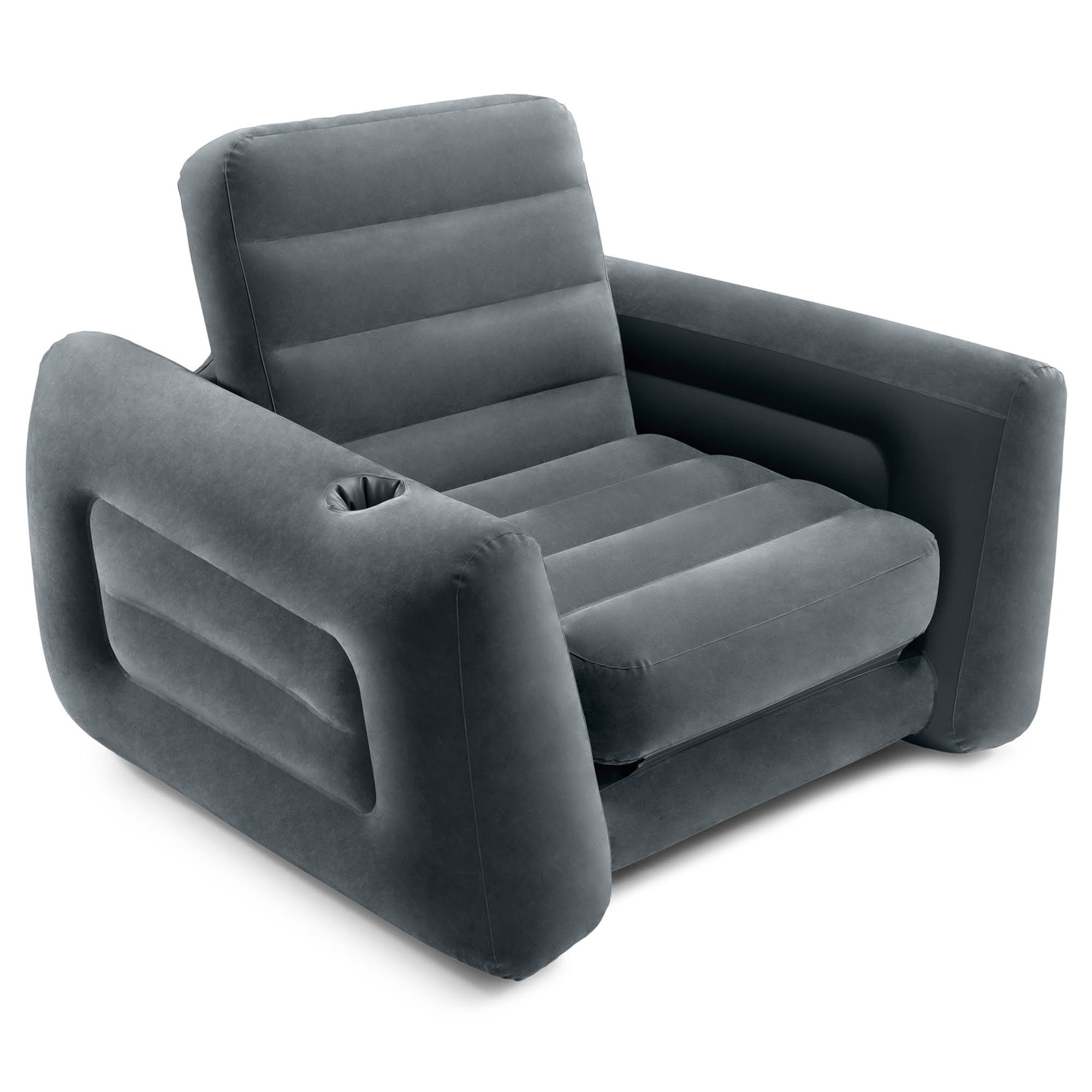 Intex Inflatable Pull Out Sofa Chair Sleeper w/ Twin Sized Air Mattress (3 Pack) 1 Unit
