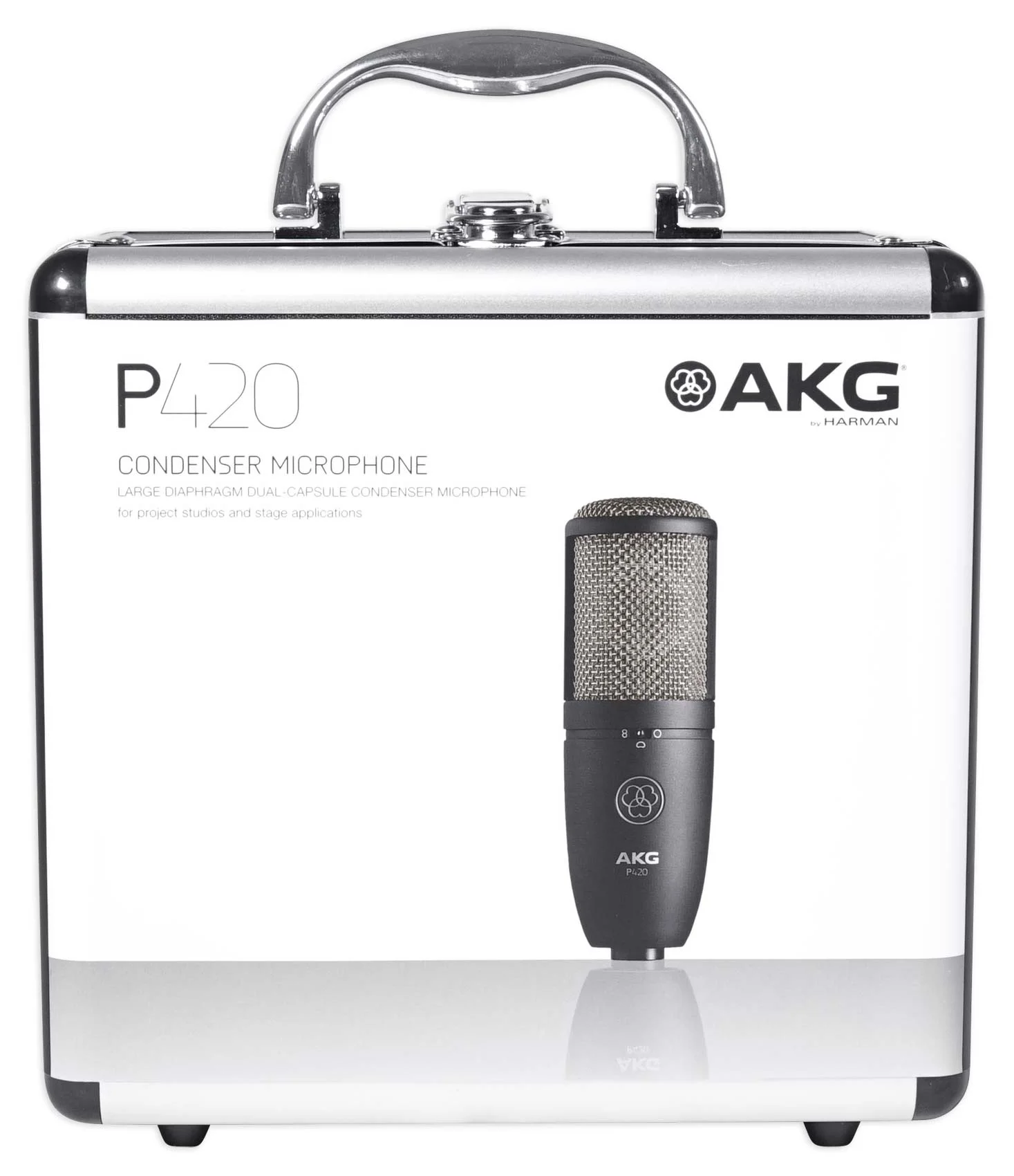 AKG P420 Studio Condenser Recording Microphone+Samson Vocal Booth+Stand