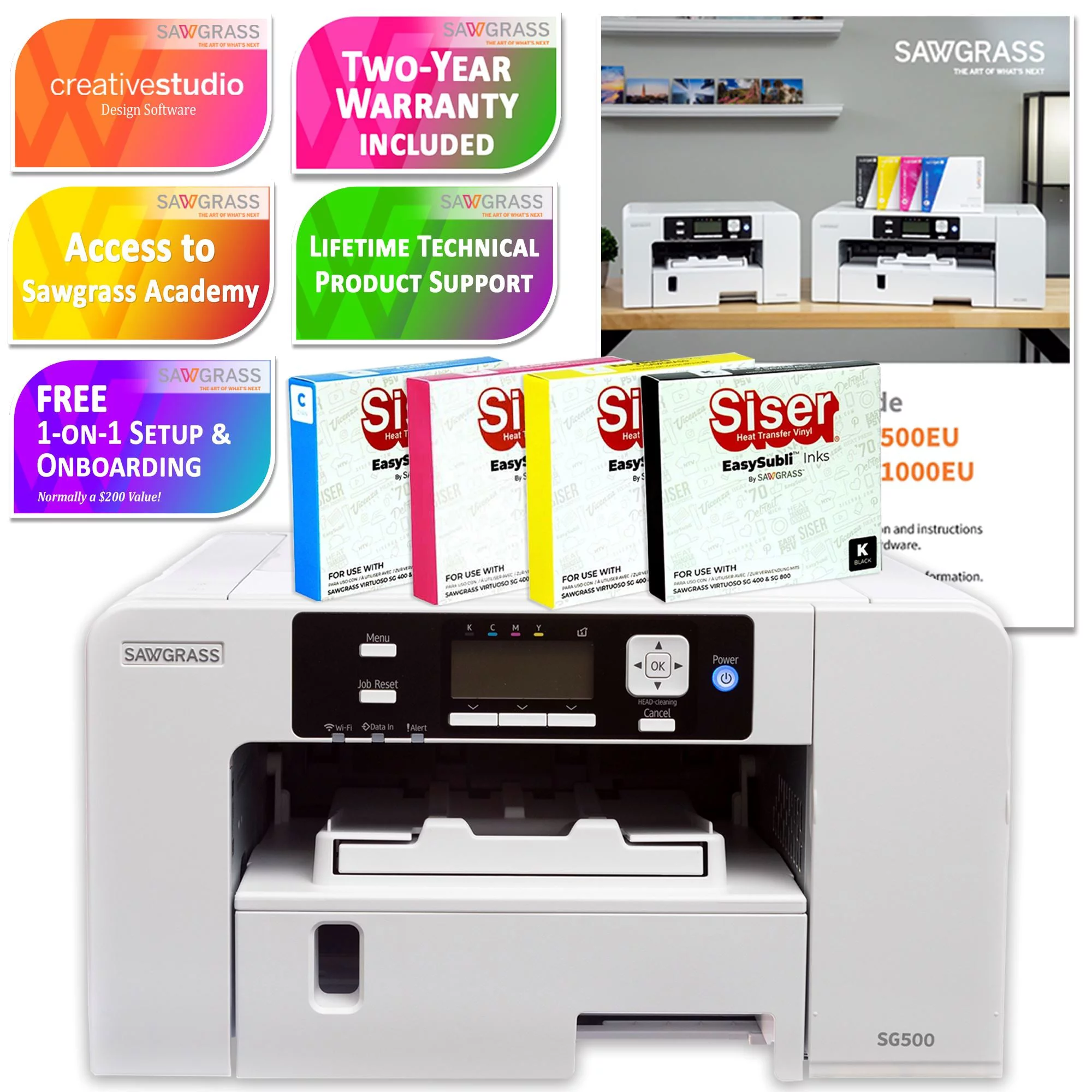 Sawgrass SG500 Sublimation Printer with Mug Press Bundle - Curated Treasures Market