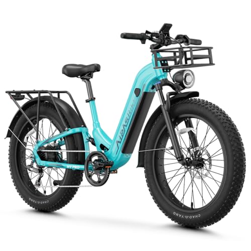 M1 Pro Electric Bike, 1800W Peak Motor Electric Bike for Adults, 48V 17.5Ah, 26'' x 4.0'' Fat Tire Electric Mountain Bike, Ebike with 85 Miles, 36MPH, 7 Speed 110Nm and Dual Suspension