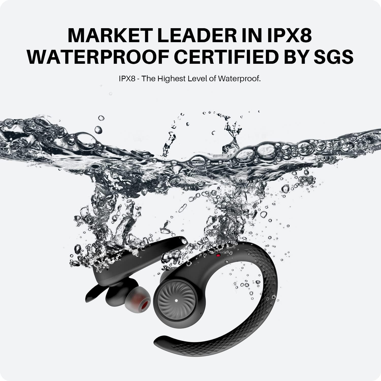 Earbuds, Tribit IPX8 Waterproof by SGS and 65H Playtime with Anti-Bacteria Earbuds for Intense Sports Bluetooth 5.2 Earphones with Transparency Mode to Hear True Sound by apt-X and CVC 8.0,MoveBuds H1