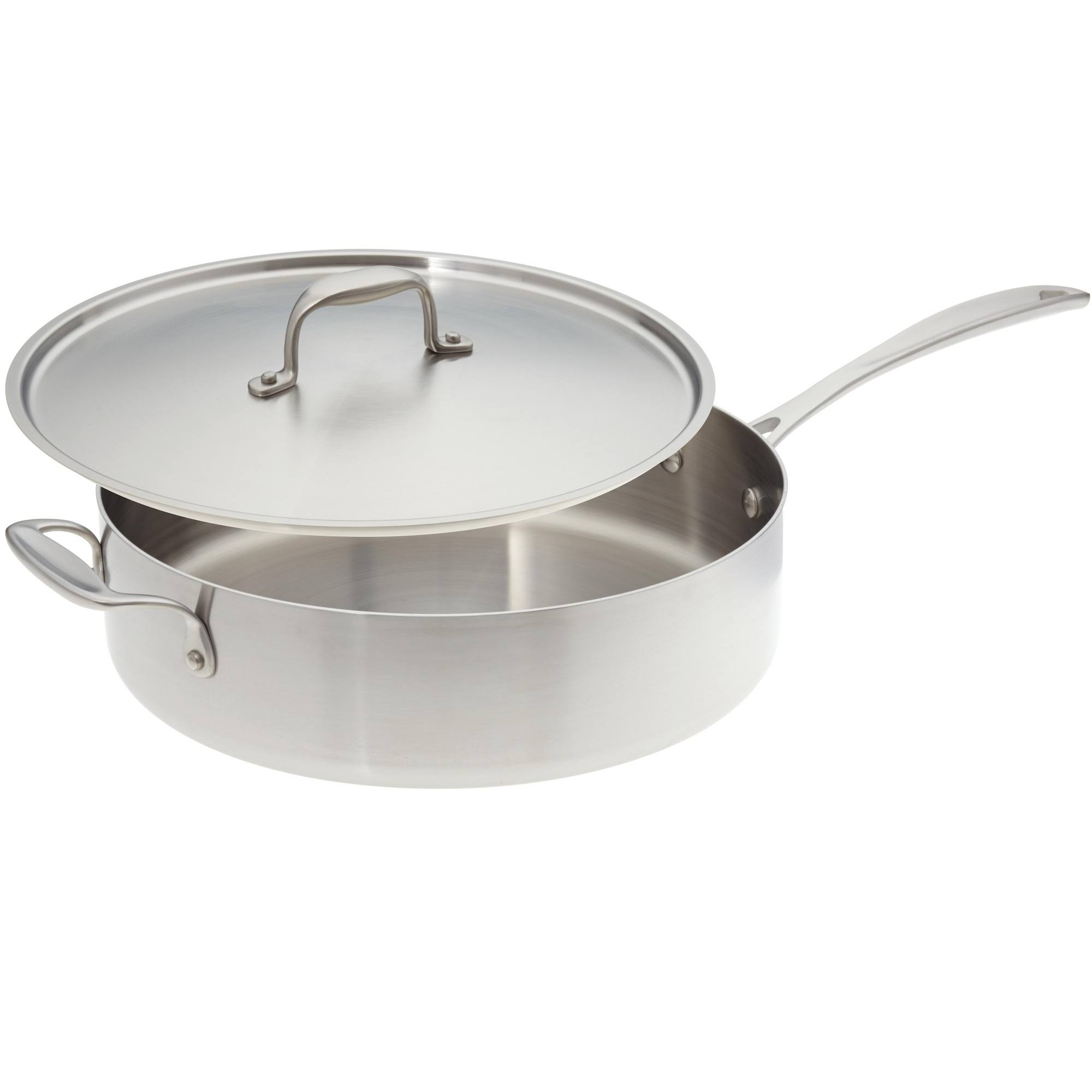 American Kitchen Tri-Ply 12 Stainless Steel Covered Saute Pan