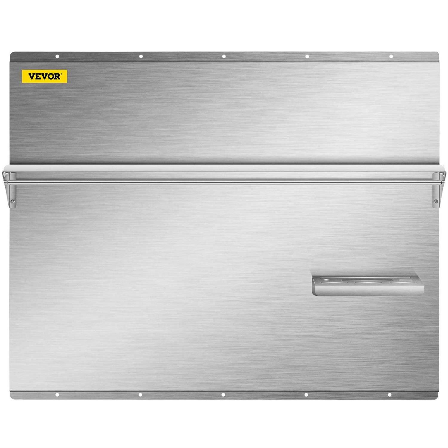 VEVOR Range Backsplash with Shelf 29.5 inch Range Hood Wall Shield Stainless Steel Backsplash Silver Splash Plate for Range Hood Stainless DYB36X29.5YC00001V0