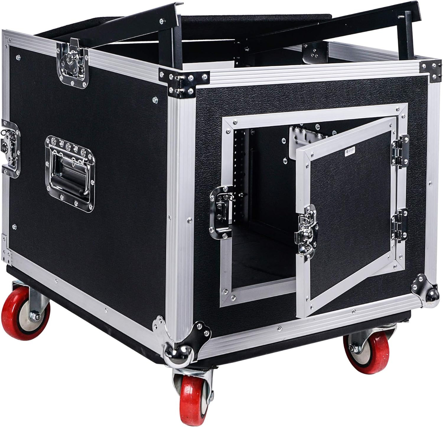 Sound Town 14U PA DJ Rack/Road ATA Case with 11U Slant Mixer Top, 20���� Rackable Depth, DJ Work Table and Casters, 14 Space Size, Pro Tour Grade (STMR-14UWT)