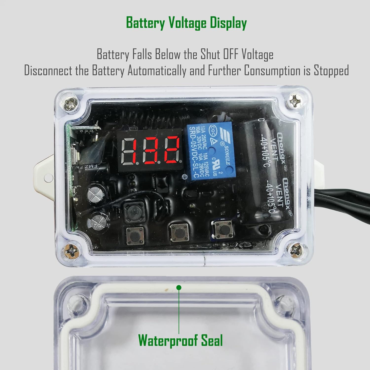 RV Remote Battery Disconnect Switch 12V Battery Shut Off Switch with LED Digital Voltmeter Display Battery Cut Off Switch w/Dual Wireless Control Master Kill Switch Universal Fit Camper Trailer SUV