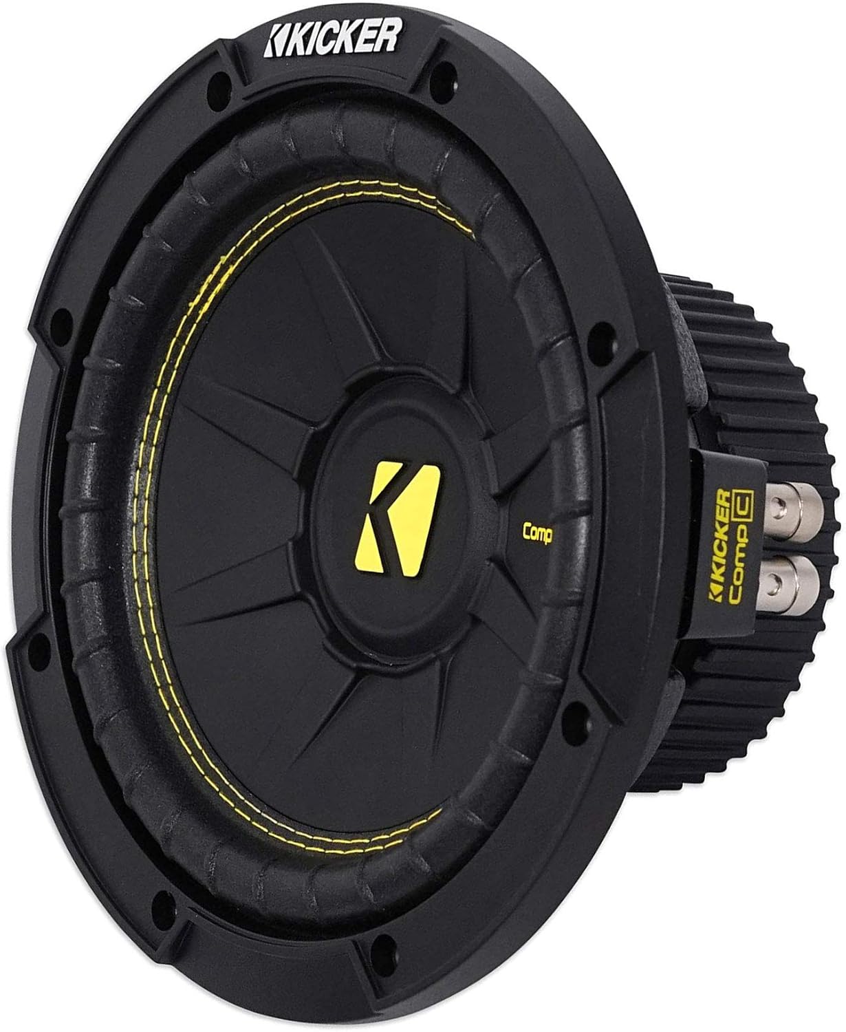Kicker 44CWCD84 CompC 8 Inch 4 Ohm 200 Watt RMS Power and 400 Watts Peak Power Dual Voice Coil Car Audio Sub Subwoofer, Black