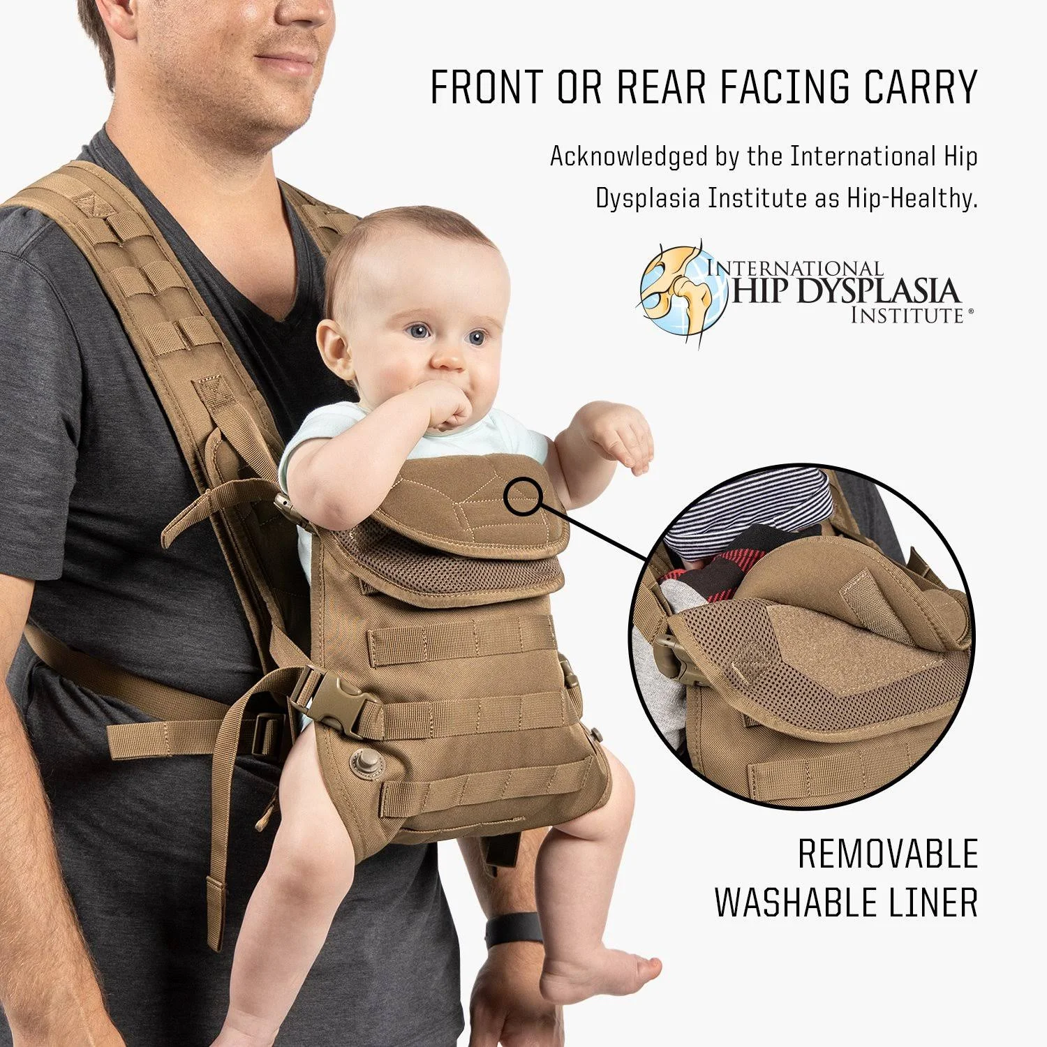 Deuce 2.0 Tactical Diaper Bag + Baby Carrier Bundle Coyote Brown