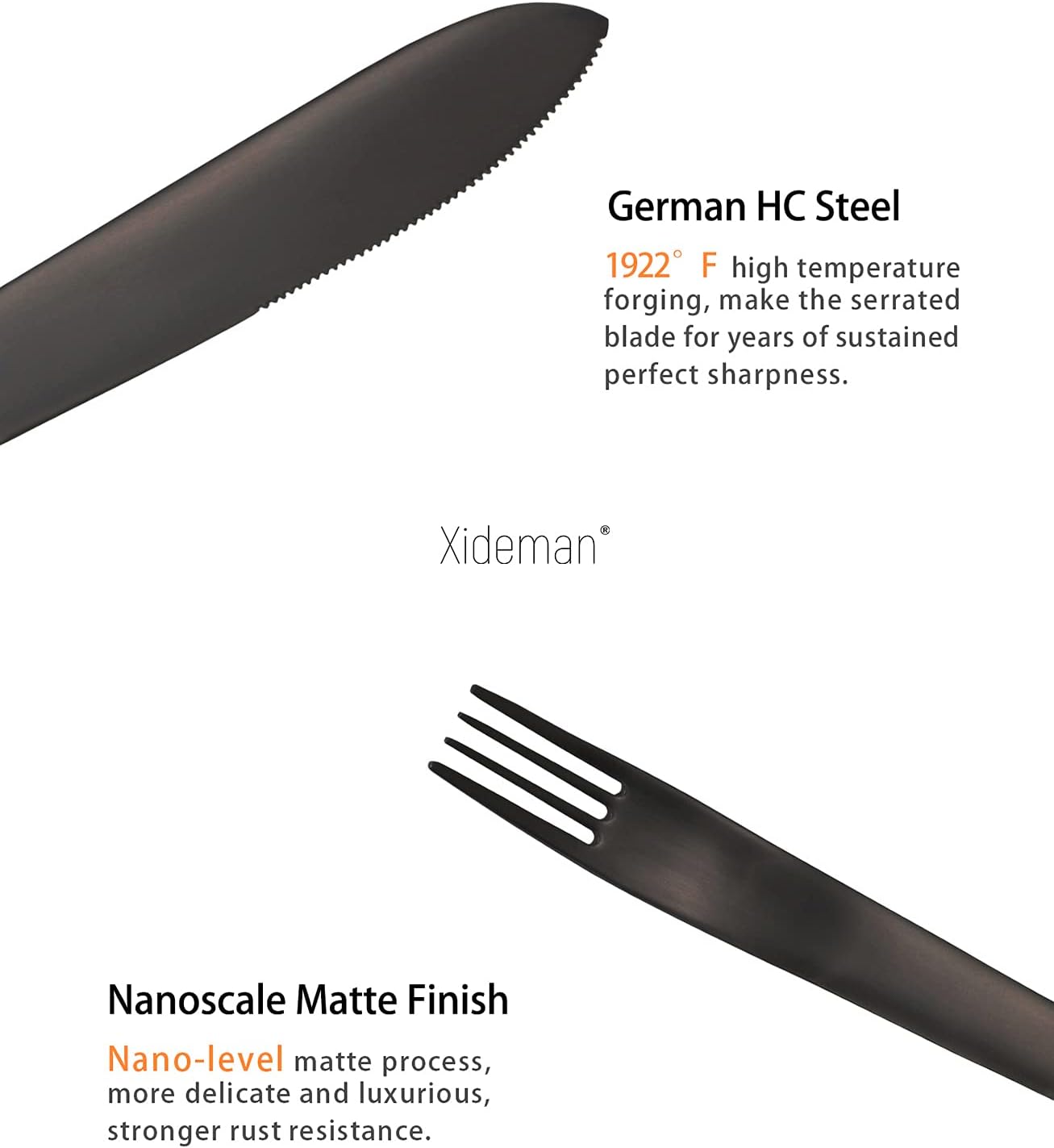 Xideman Minimalist Matte Black Silverware Set, 20 Pieces 18/10 Stainless Steel Flatware Set, Kitchen Utensils Set Service for 4, Tableware Cutlery Set for Home and Restaurant, Knives Forks Spoons Set