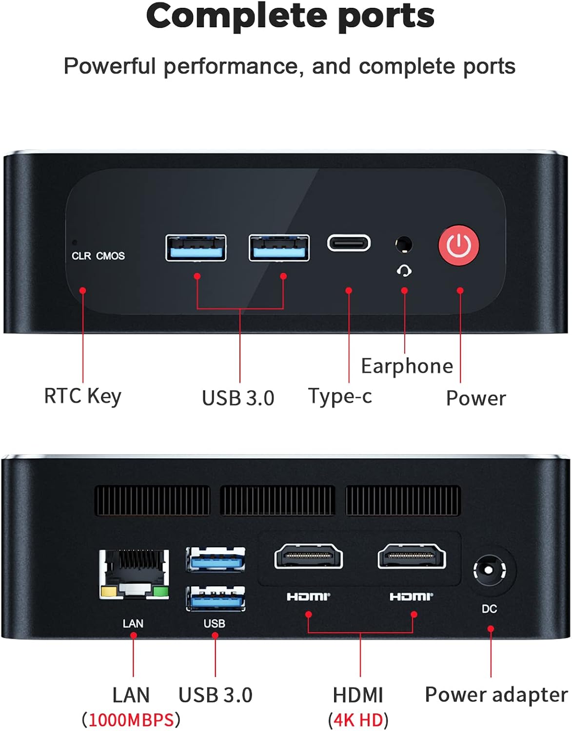 AMD Ryzen™ 7 3750H(up to 4 GHz) Beelink Mini PC SER3, 16GB RAM 500GB NVMe M.2 SSD Mini Computer, Triple Display(Dual HDMI/Type-C 4K@60Hz Output), WiFi-5, BT4.0, Windows 11 Pro, Support Auto Power On