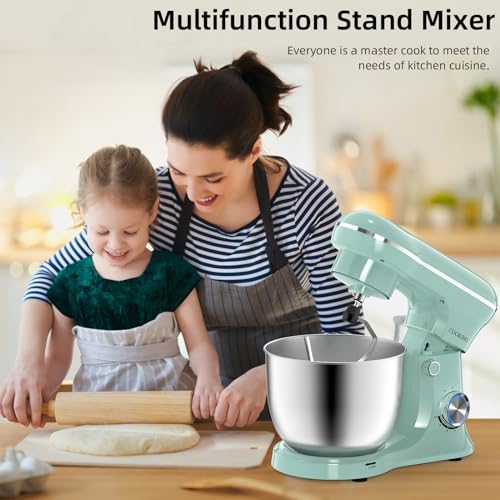 COOKINO Electric Stand Mixer,660W 10 Speeds Tilt-Head Food Mixer, 3-IN-1 Kitchen Mixer for Daily Cooks with 6 QT Bowl,Dough Hook, Beater, Whisk