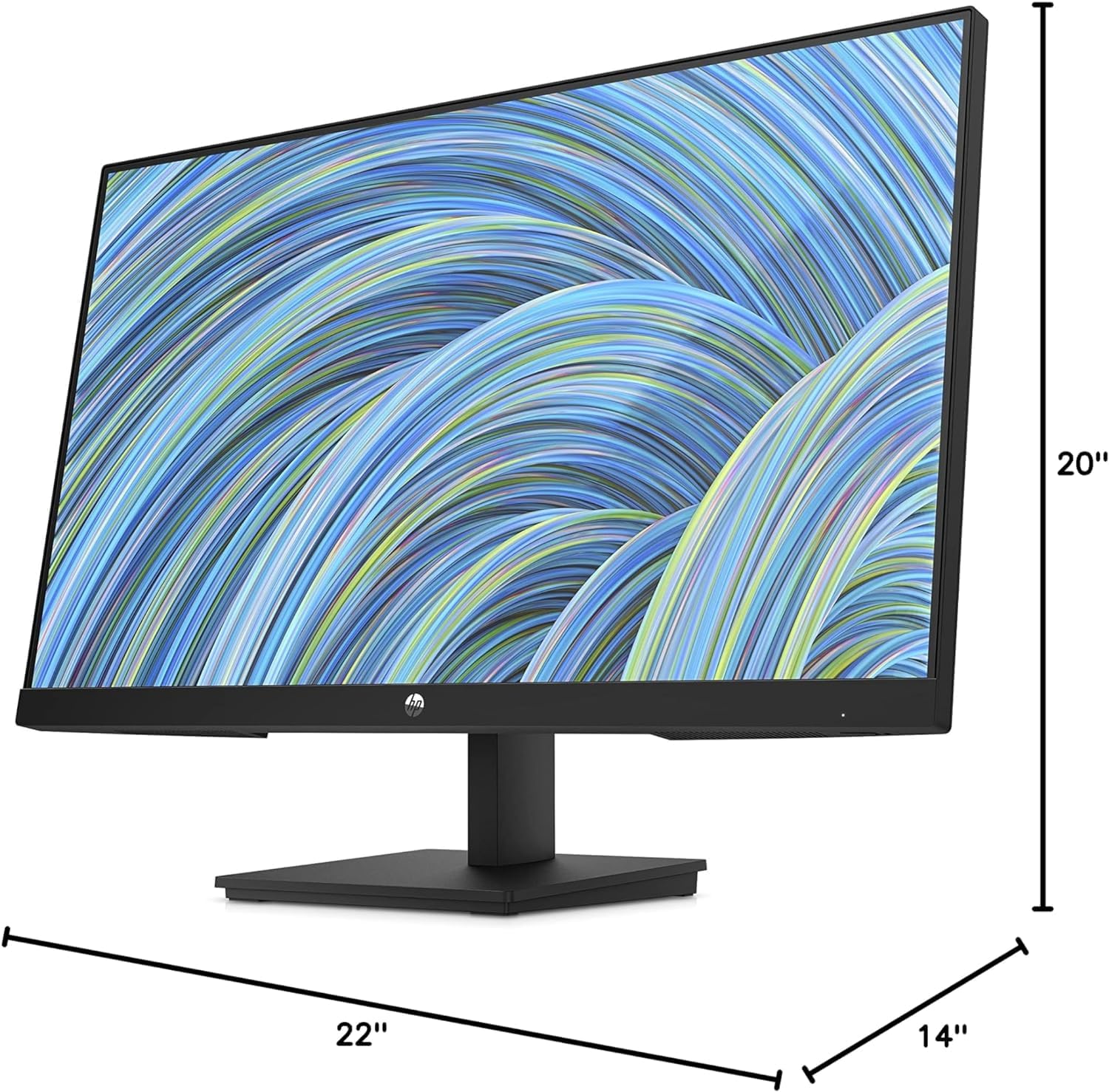 HP 24"" FHD VA Monitor, Full HD 1920 x 1080 LCD Display, 5ms Response Time, 75Hz Refresh Rate, 16:9 Aspect Ratio, 250 Nit, FreeSync, 3000:1 Contrast Ratio with 5ave HDMI Cable, Flat-Black