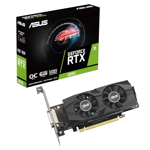 ASUS Dual NVIDIA GeForce RTX 3050 6GB OC Edition Gaming Graphics Card - PCIe 4.0, 6GB GDDR6 Memory, HDMI 2.1, DisplayPort 1.4a, 2-Slot Design, Axial-tech Fan Design, 0dB Technology, Steel Bracket