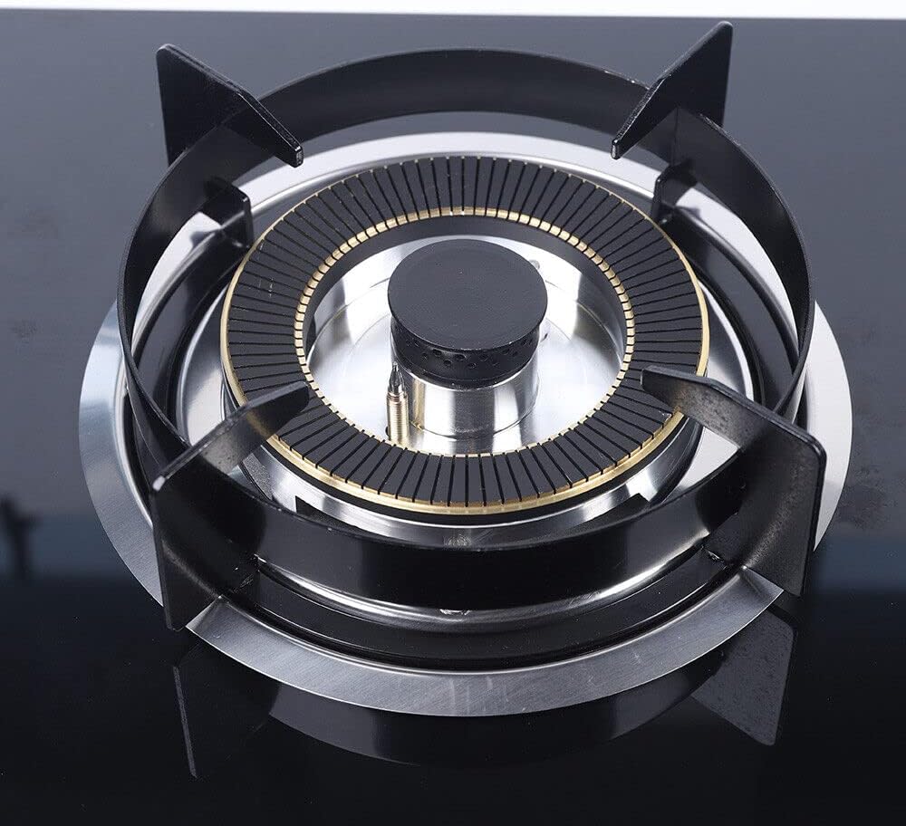 Gas Cooktop 2 Burners,Portable Stainless Steel Built-in Gas Hob Double Burner Gas Stoves Kitchen Slope Edge Tempered Glass LPG/NG Dual Fuel Easy to Clean for RVs, Apartments, Outdoor