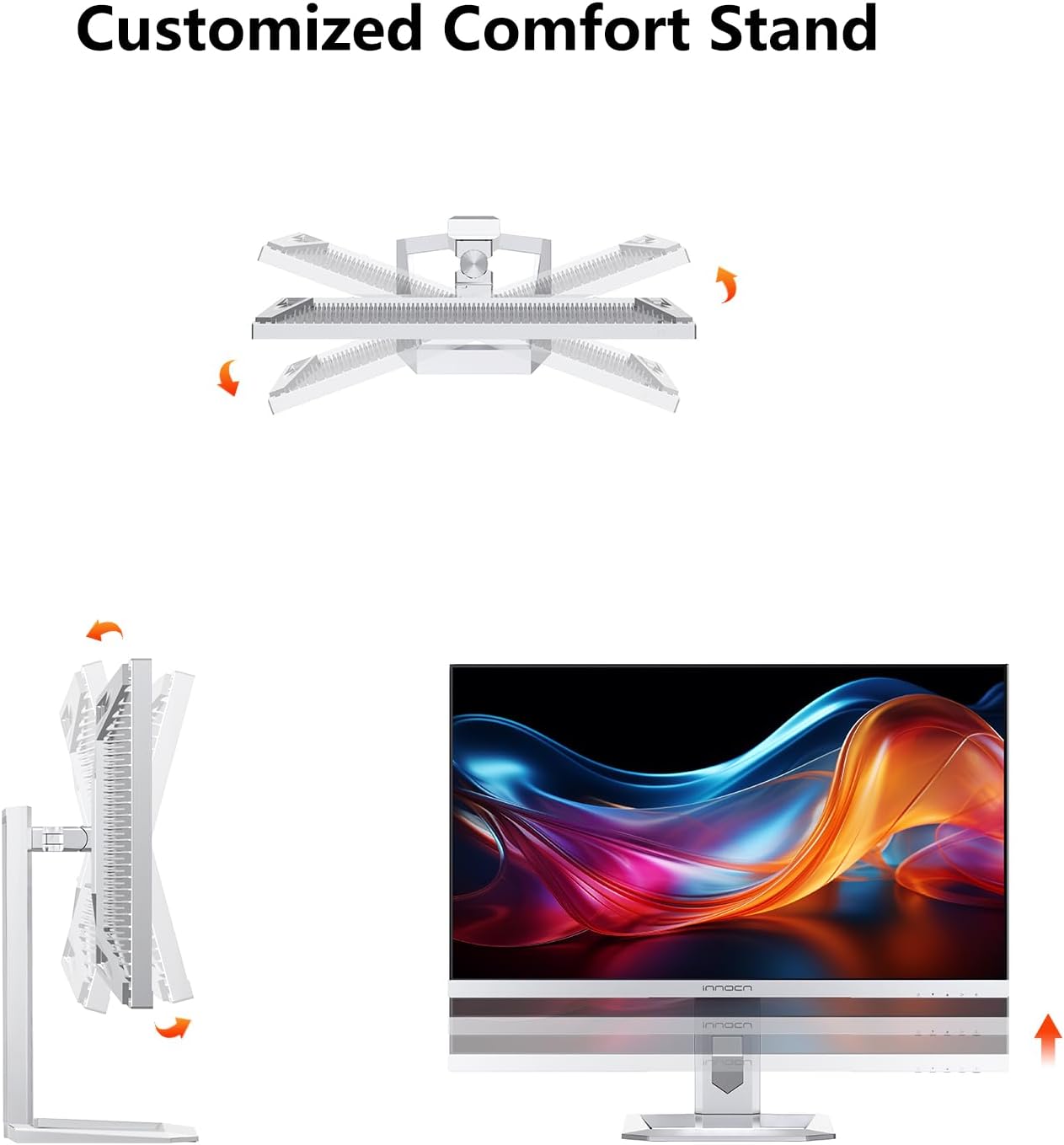 INNOCN 32" Mini LED 4K UHD 3840 x 2160 Computer Gaming Monitor 144Hz 1ms IPS HDR1000 HDMI 2.1 Monitor, 99% DCI-P3, USB Type-C Connectivity, Pivot/Height Adjustable Stand - 32M2V