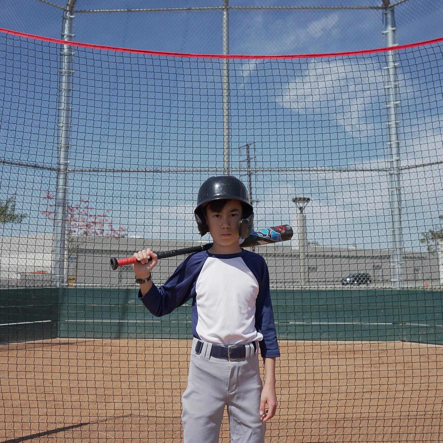 ZELUS 12x 9ft / 16x10ft Barricade Backstop Net, Ball Sports Barrier Net, Practice Net for Baseball Softball Lacrosse Soccer and More, Mini Soccer Goal and Baseball Training Equipment