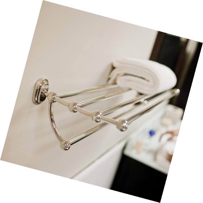 Water Creation BA-0001-05 Polished Nickel Multi Purpose Bath Train Rack for Classic Bathroom