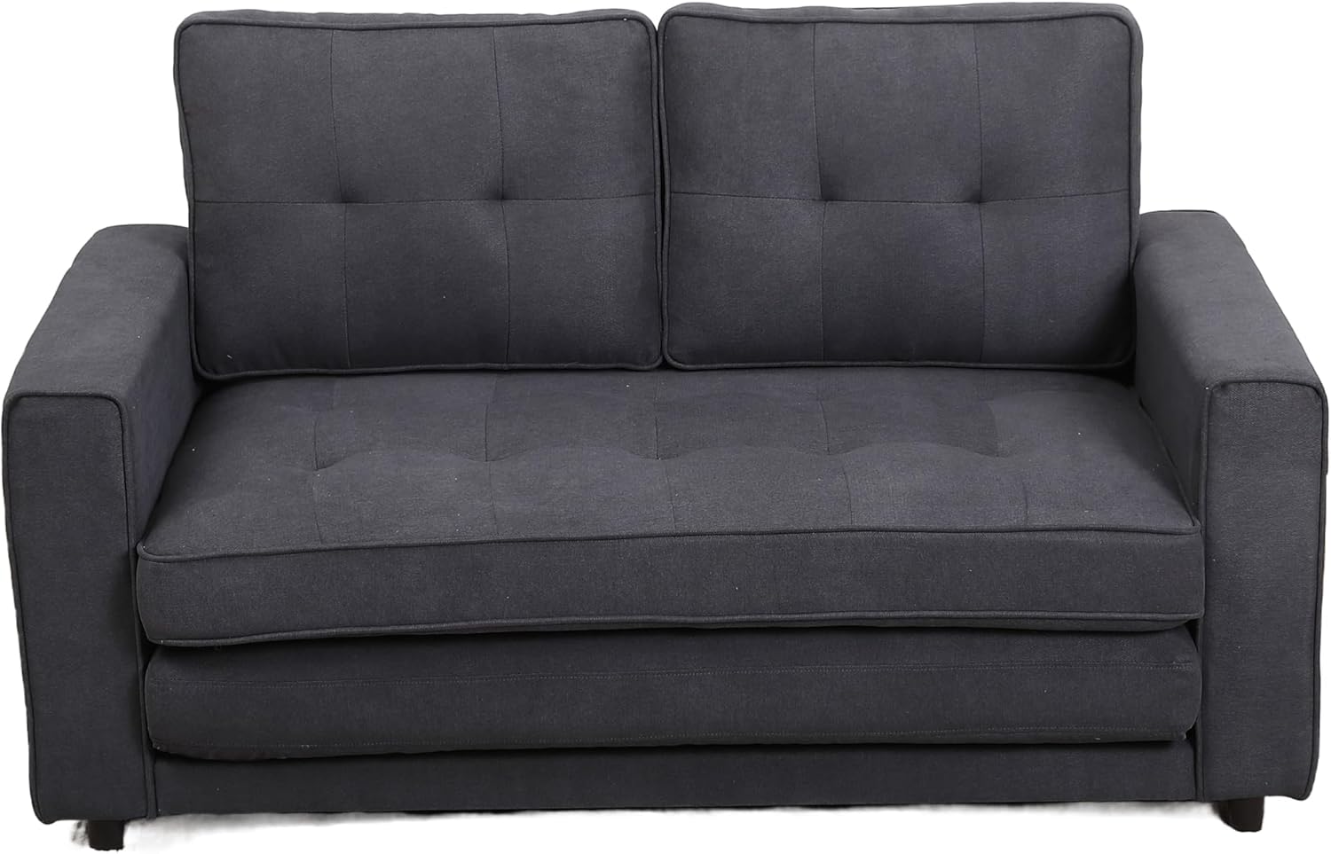 CITYLIGHT 3 in 1 Folding Sofa Bed with 2 Storage Pockets, Linen Convertible Foldable Couch Bed, Loveseat Sleeper Sofa, Folding Couch Bed for Small Spaces, Couches for Living Room, Apartment,Dark Gray