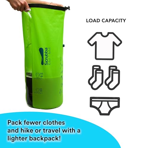 Scrubba Wash Bag Portable Washing Machine - Lightweight Manual Washing Machine for Travel, Camping, Laundry, Baby Clothes - Travel Essentials, Gift - use with Laundry Detergent/Sheets - 5.3 oz.