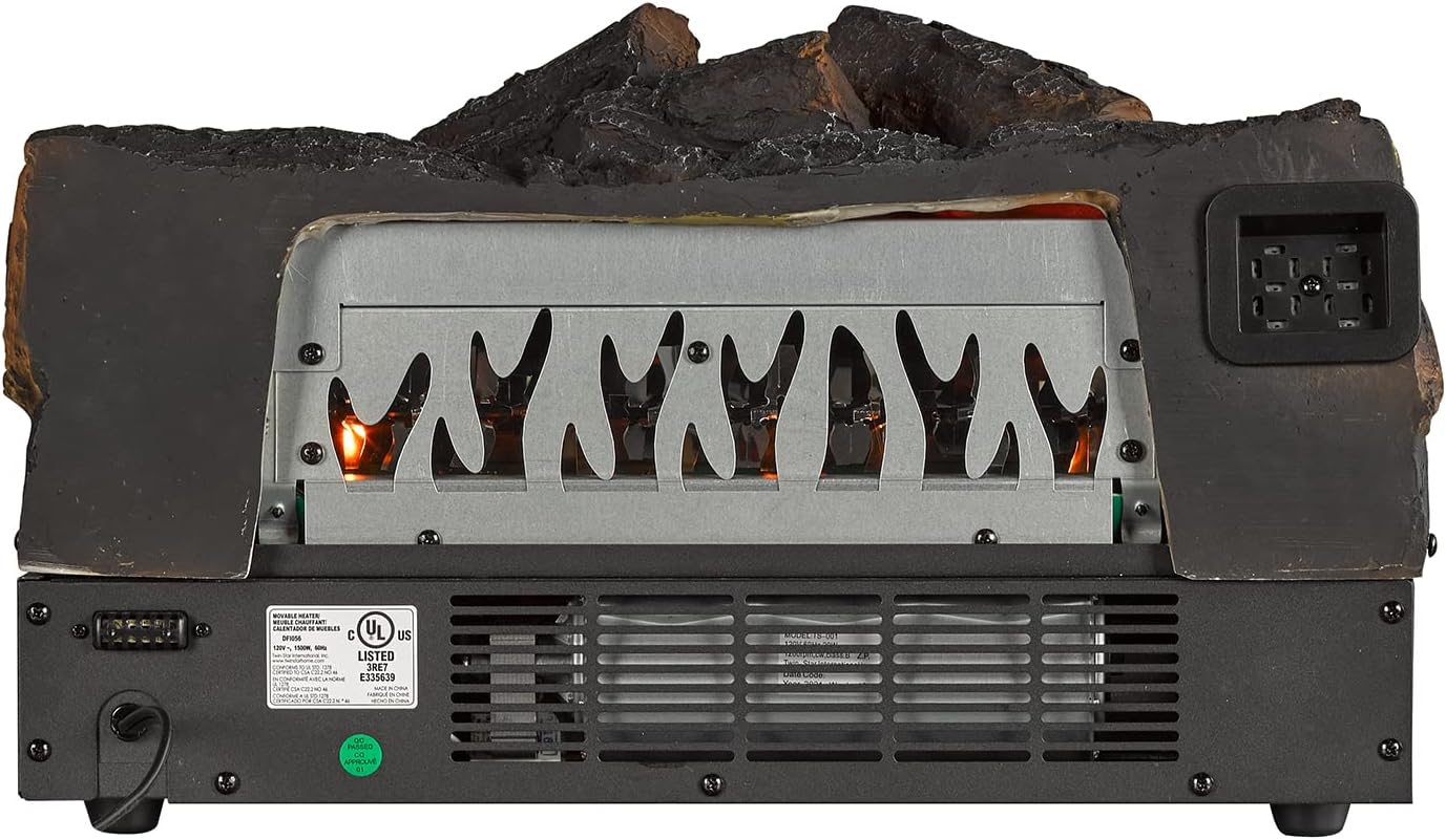 duraflame® Infrared Quartz Electric Log Set Heater with 3D Flame® Effect and Remote Control, Rustic Pine
