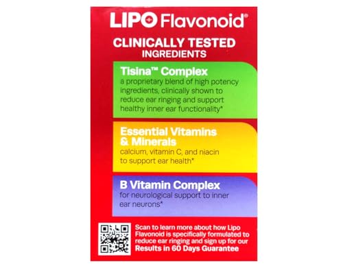 Lipo-Flavonoid Plus Ear Health Dietary Supplement Caplets 100 Count (Pack 5)