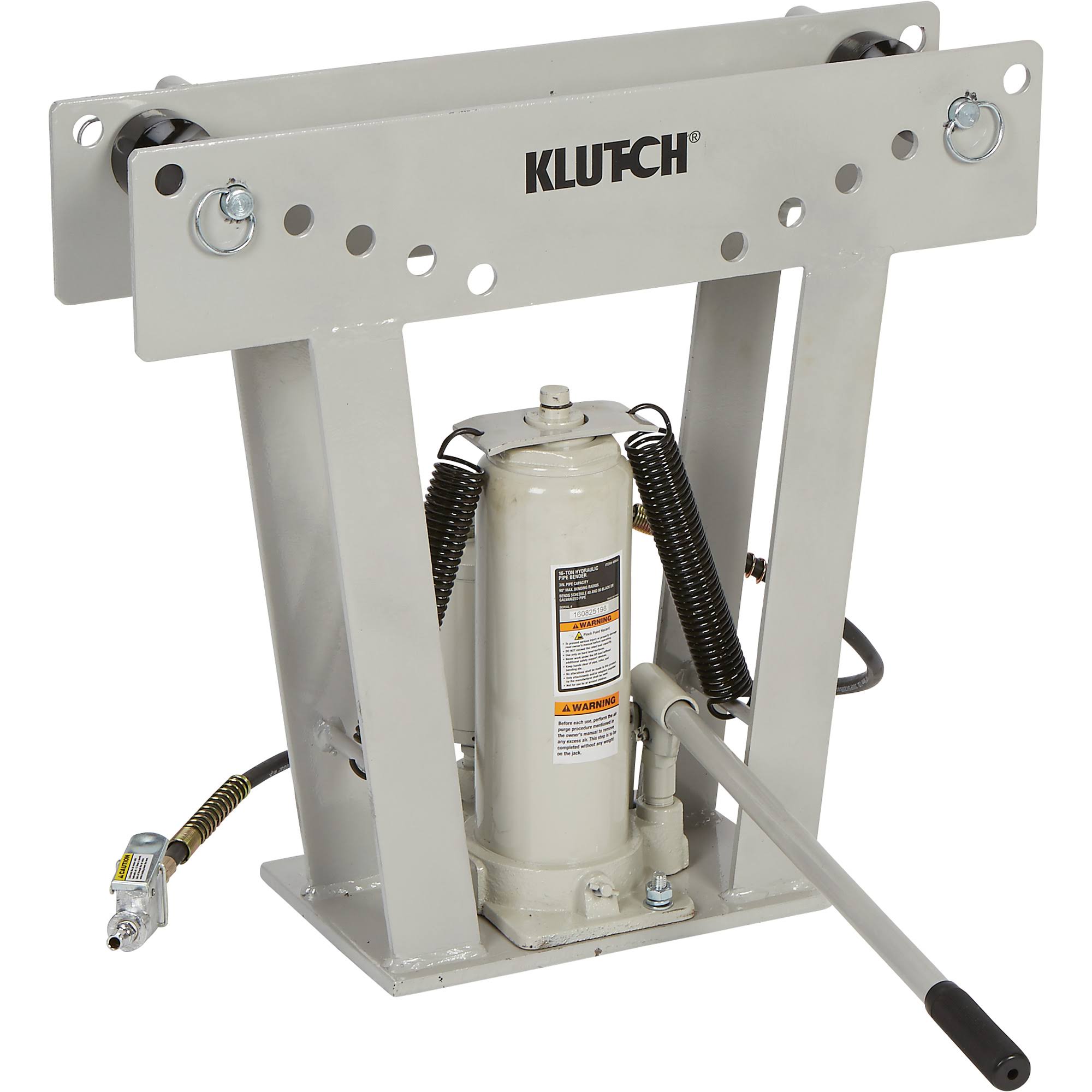 Klutch 16-Ton Air/Hydraulic Pipe Bender - 3inch Capacity 153782K