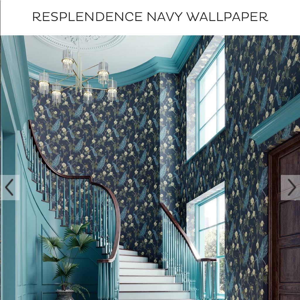 Graham u0026 Brown Resplendence Navy Wallpaper