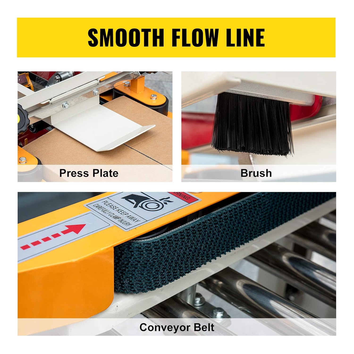 VEVOR Box Sealing Machine, 180W Case Sealer, Carton Sealer 0-18 m/min in Conveying Speed, Automatic Box Sealer, Double-Flap Case Sealer, Carton Taping Machine with Four Rolls of Tape