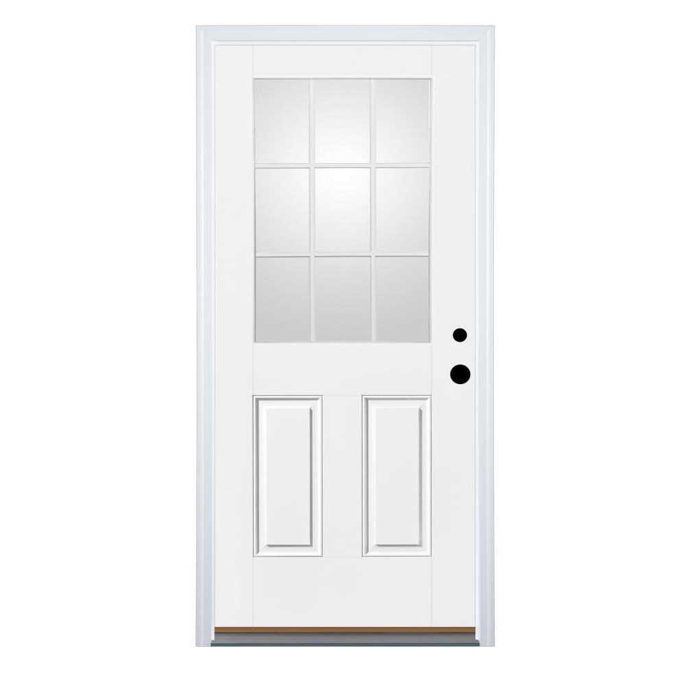 Therma-Tru Benchmark Doors 80-in Fiberglass Half Lite Ready To Paint Prehung Single Front Door Insulating - Shop Hardware Tools Online Store
