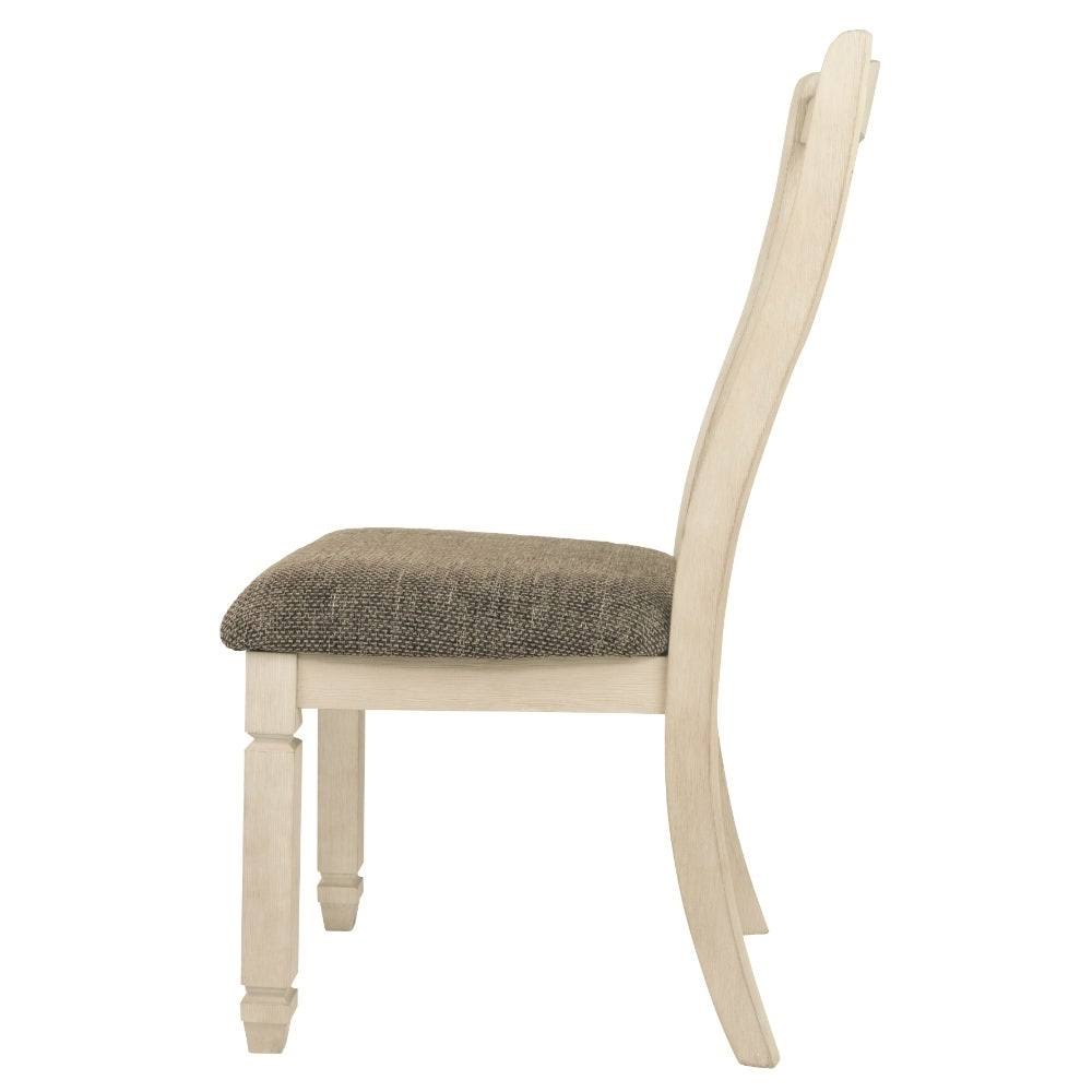 Ashley D647-01 Antique White Finish Dining Uph Side Chair Set of 4