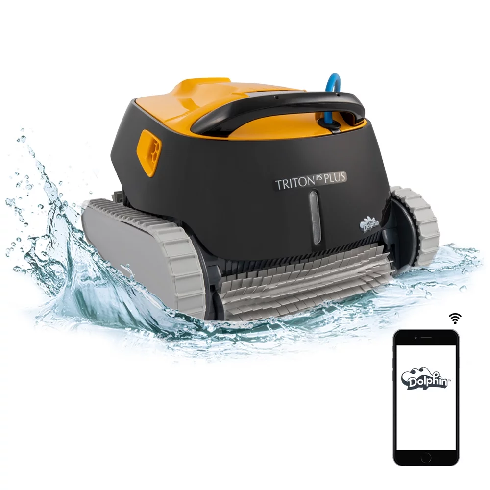 Dolphin Triton PS Plus Robotic Cleaner for In Ground Pools up to 50 feet Wi-Fi Connectivity Powerful Active Scrubbing and Easy Access Top Load Filter