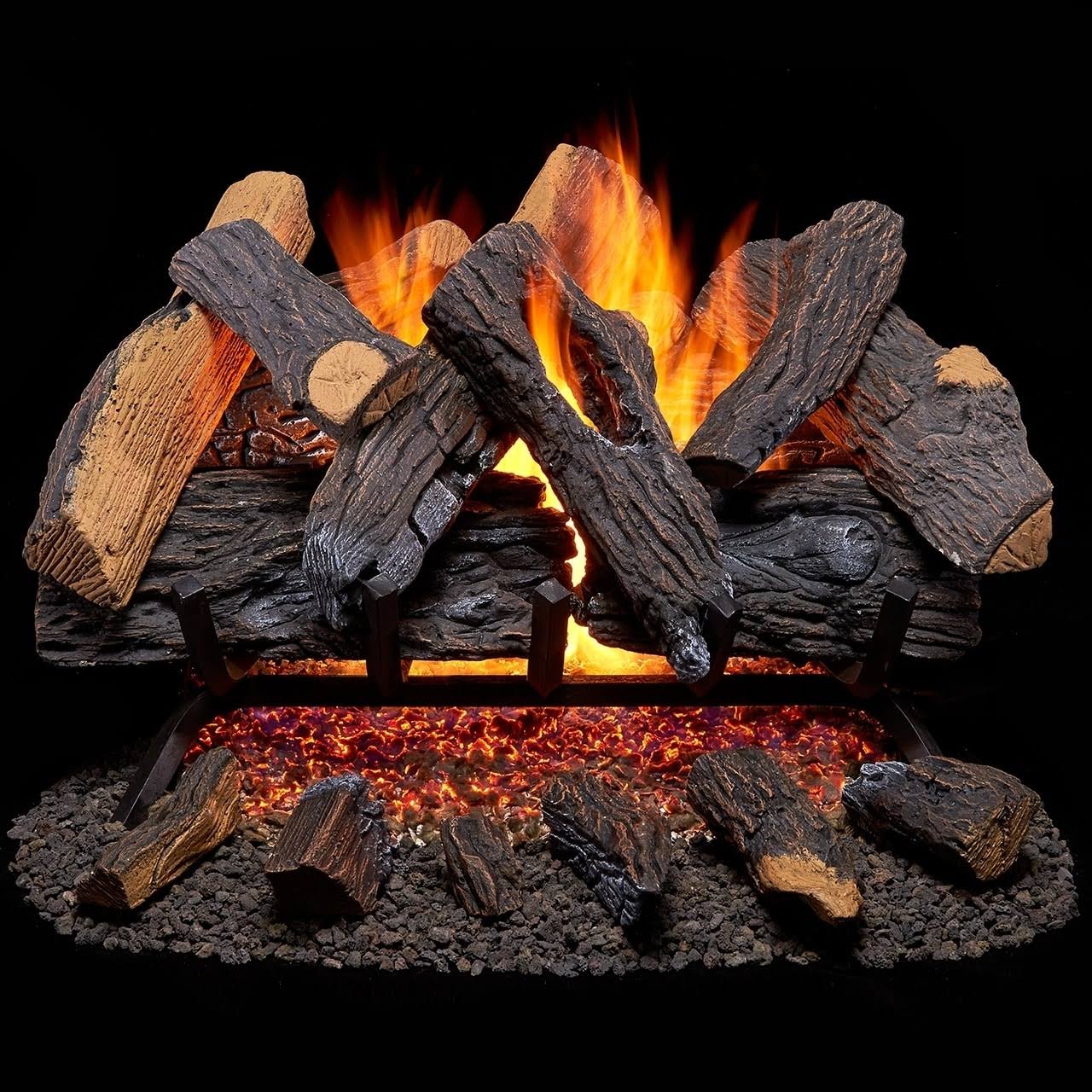 Duluth Forge FNVL24-1 Vented Natural GAS Fireplace Log Set-55,000 BTU, 24 inch, Oak