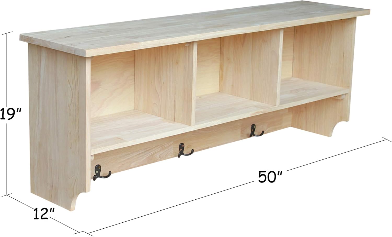 IC International Concepts Storage Wall shelf unit, Unfinished