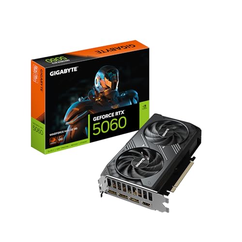GIGABYTE GeForce RTX 5060 Gaming OC 8G Graphics Card, 8GB 128-bit GDDR7, PCIe 5.0, WINDFORCE Cooling System, GV-N5060GAMING OC-8GD Video Card
