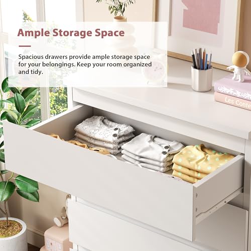 Black Modern 5 Drawer Dresser for Bedroom, 15" D x 23.7" W x 40.4" H in Simply Chest of Drawers, Wood Storage Dresser with Deep Drawers for Living Room Hallway Entryway, Black