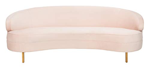Safavieh Couture Primrose Glam Light Blue Velvet Curved Sofas