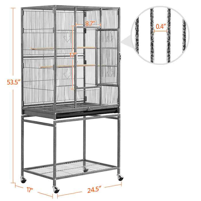 Topeakmart Metal Bird Cage with Rolling Detachable Stand - Pet Supplies online store