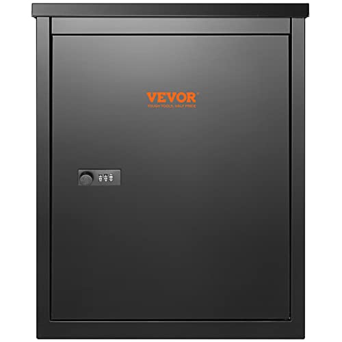 VEVOR Package Delivery Boxes for Outside, Extra Large Mailbox for Parcel Wall Mounted Lockable, Galvanized Steel Parcel Drop Box with Anti-Theft Baffle, IPX3 Waterproof for Porch, Curbside