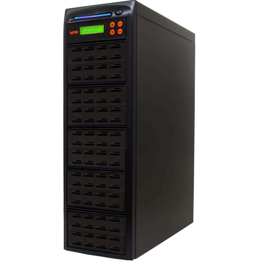 Systor 1:7 SD/microSD Card Duplicator - 2GB/Min - Standalone Multiple Flash Memory Copier & Eraser/Sanitizer, Speeds Up to 33MB/Sec (SYS-SD-7)