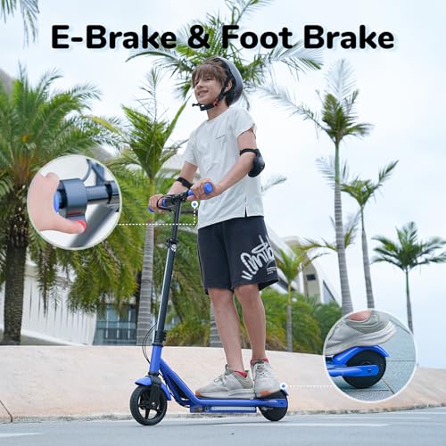 iScooter IK3/IK3Pro Electric Scooter for Kids Ages 6-12, 150W Motor, LED Display, 3 speeds Adjustable,3 Adjustable Heights(IK3Pro),Colorful Lights, Double Brake,Magnetic Charging